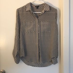 Ann Taylor Silk Deer Print Blouse